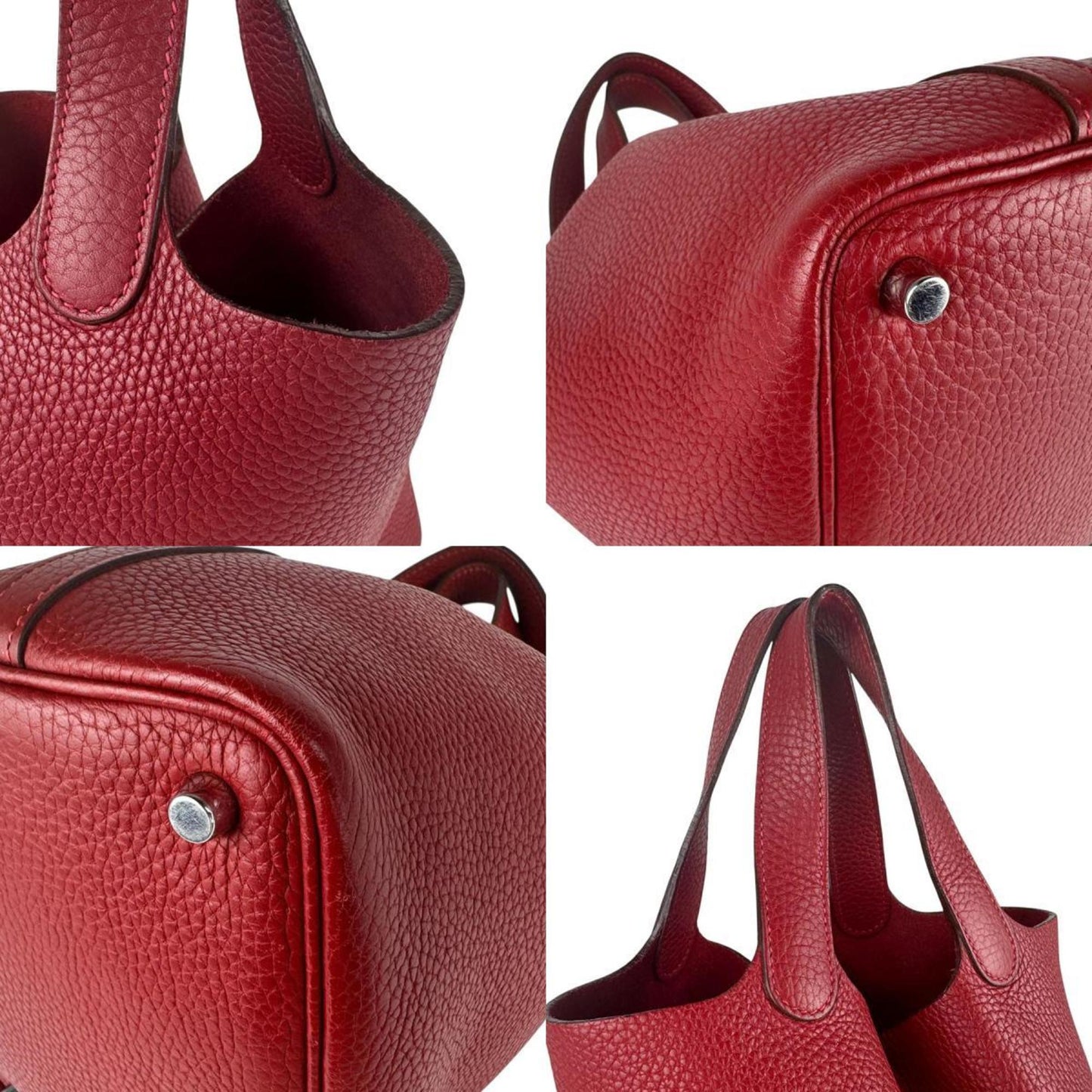 Hermes Dark Red Leather Handbag ( )