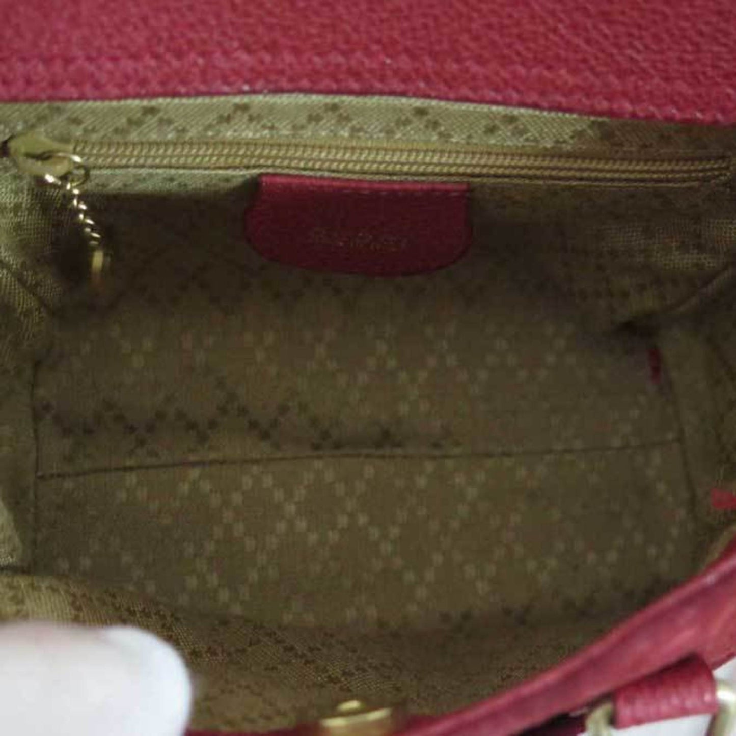 Gucci Bamboo Red Leather Suede Shoulder Bag