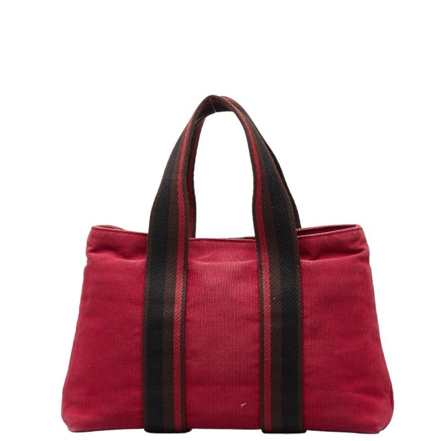 Hermes Brown Red Color Canvas Handbag Tote Bag ( )