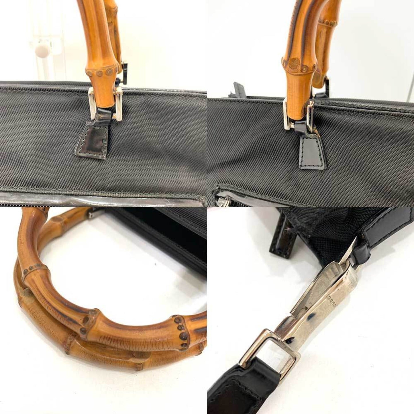 Gucci Nylon Leather Canvas Shoulder Bag