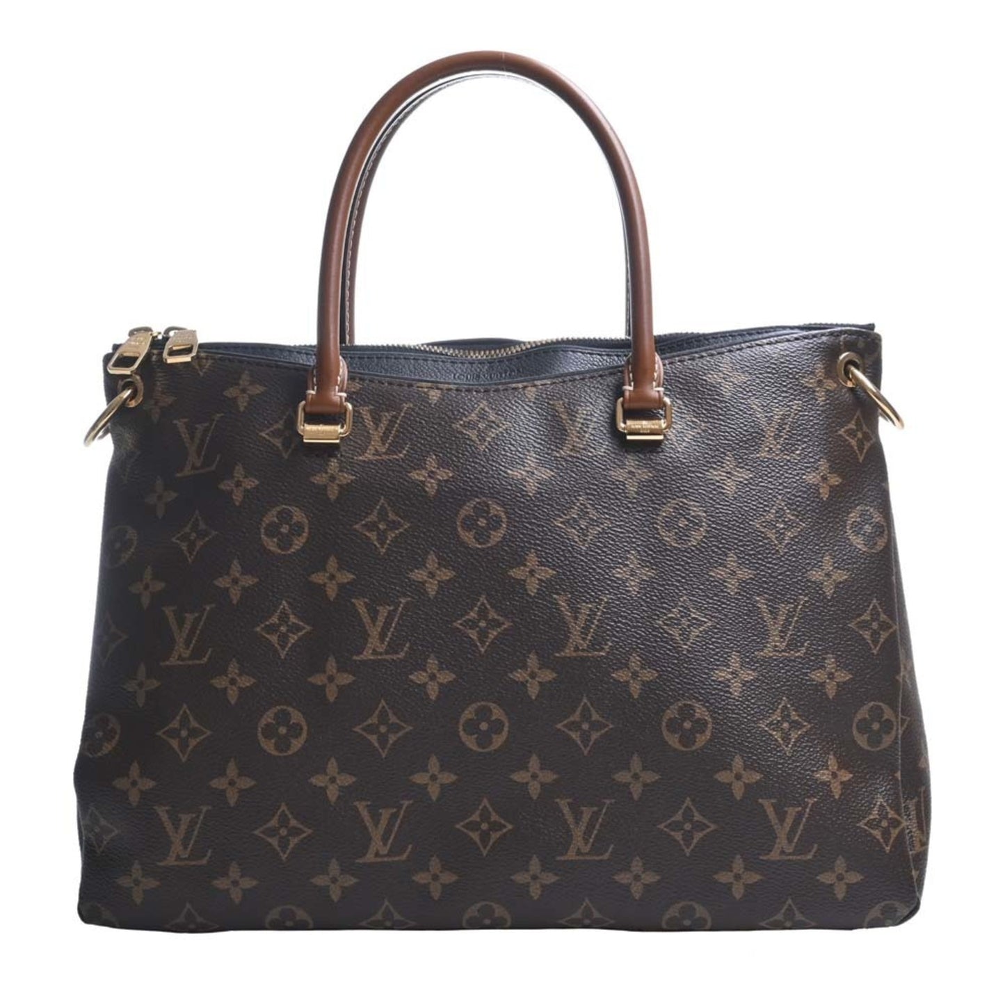 LOUIS VUITTON Monogram Pallas HandBag Brown/Black Ladies