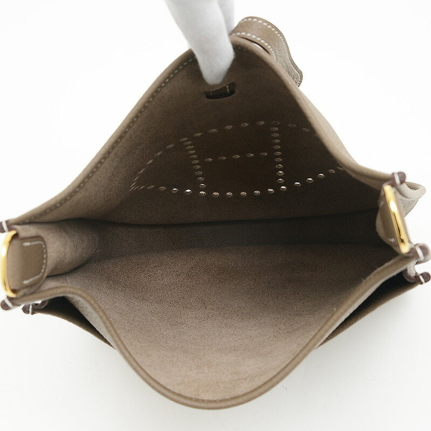 Hermes Etoupe Gray Taurillon Clemence Leather Shoulder Bag ( )