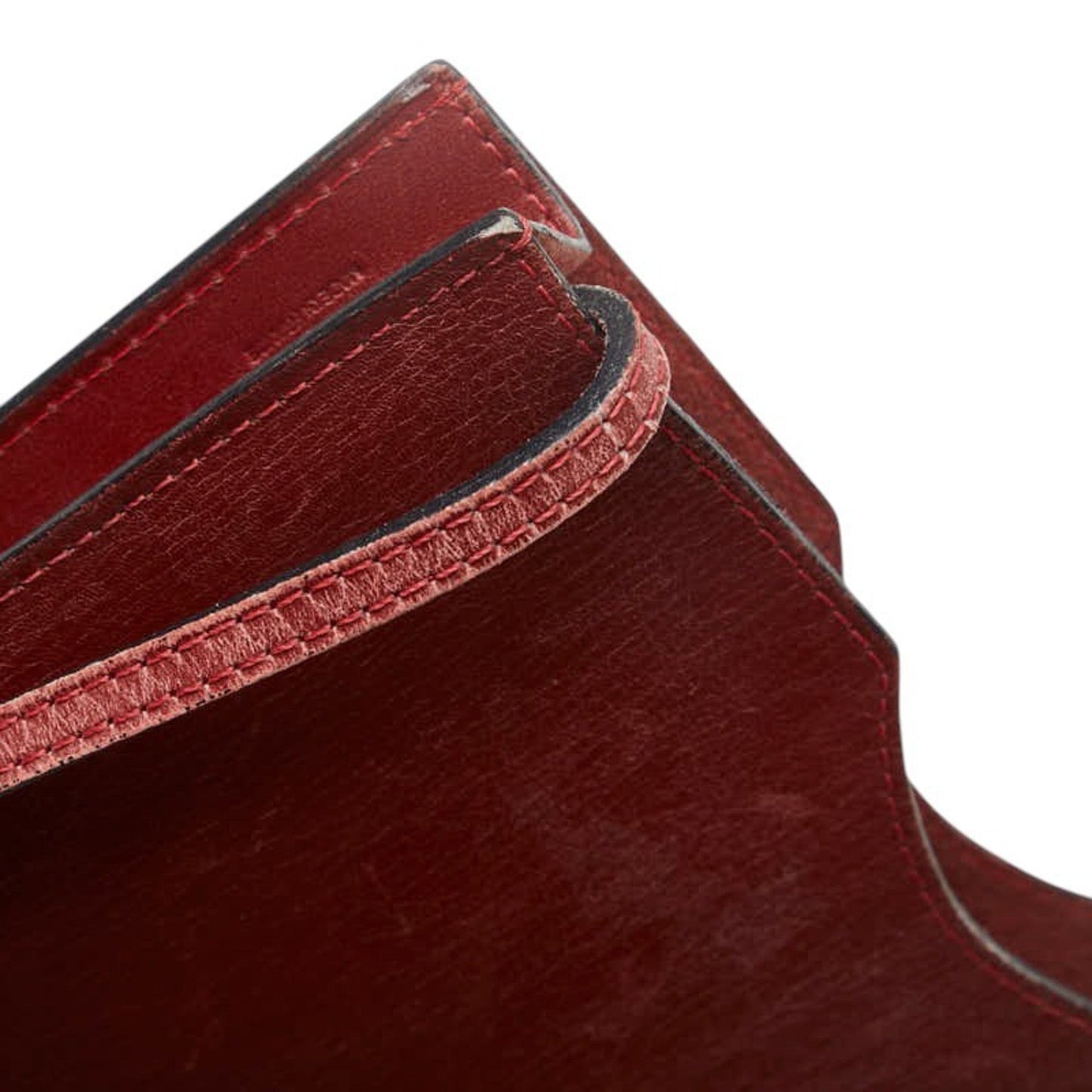 Hermes Bordeaux Red Color Box Calf Leather Shoulder Bag ( )
