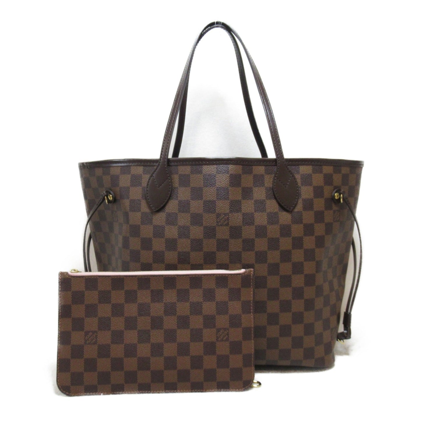 LOUIS VUITTON Neverfull MM Tote Bag Brown Rose Valerie Damier PVC coated canvas