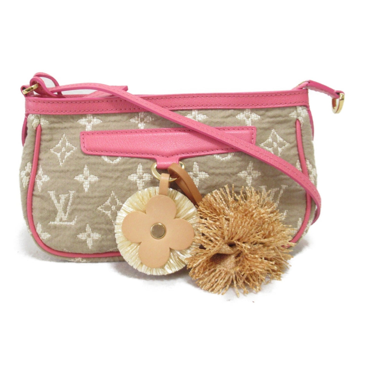 Louis Vuitton Pochette Accessoires Accessory Pouch Pink Rose PVC coated canvas Monogram Sabia Clutch