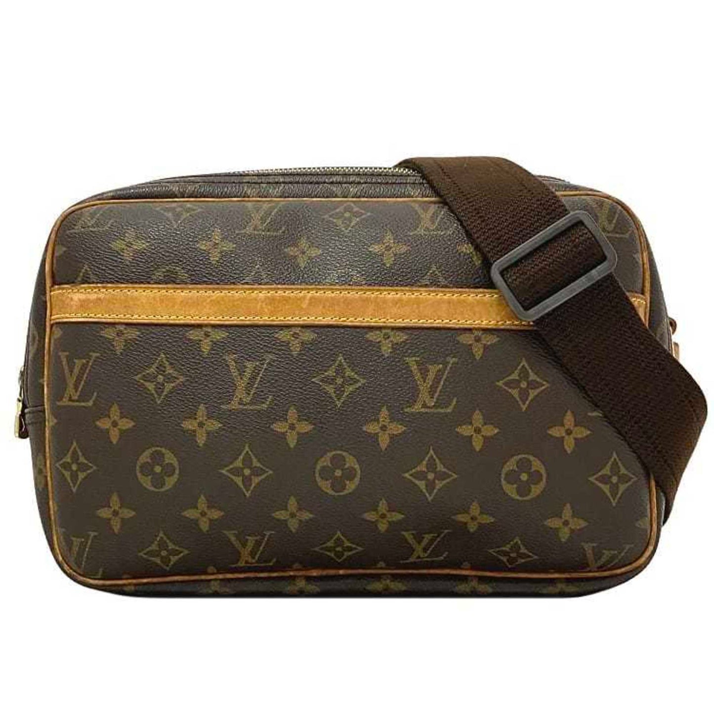 LOUIS VUITTON Shoulder Bag Reporter PM Brown Beige Gold Monogram Canvas Nume