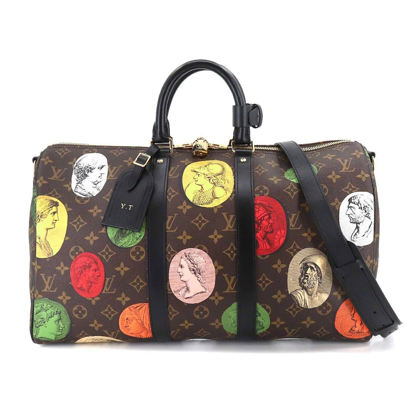 LOUIS VUITTON Fornasetti Monogram Cameo Keepall Bandouliere 45 Boston Shoulder Bag RFID