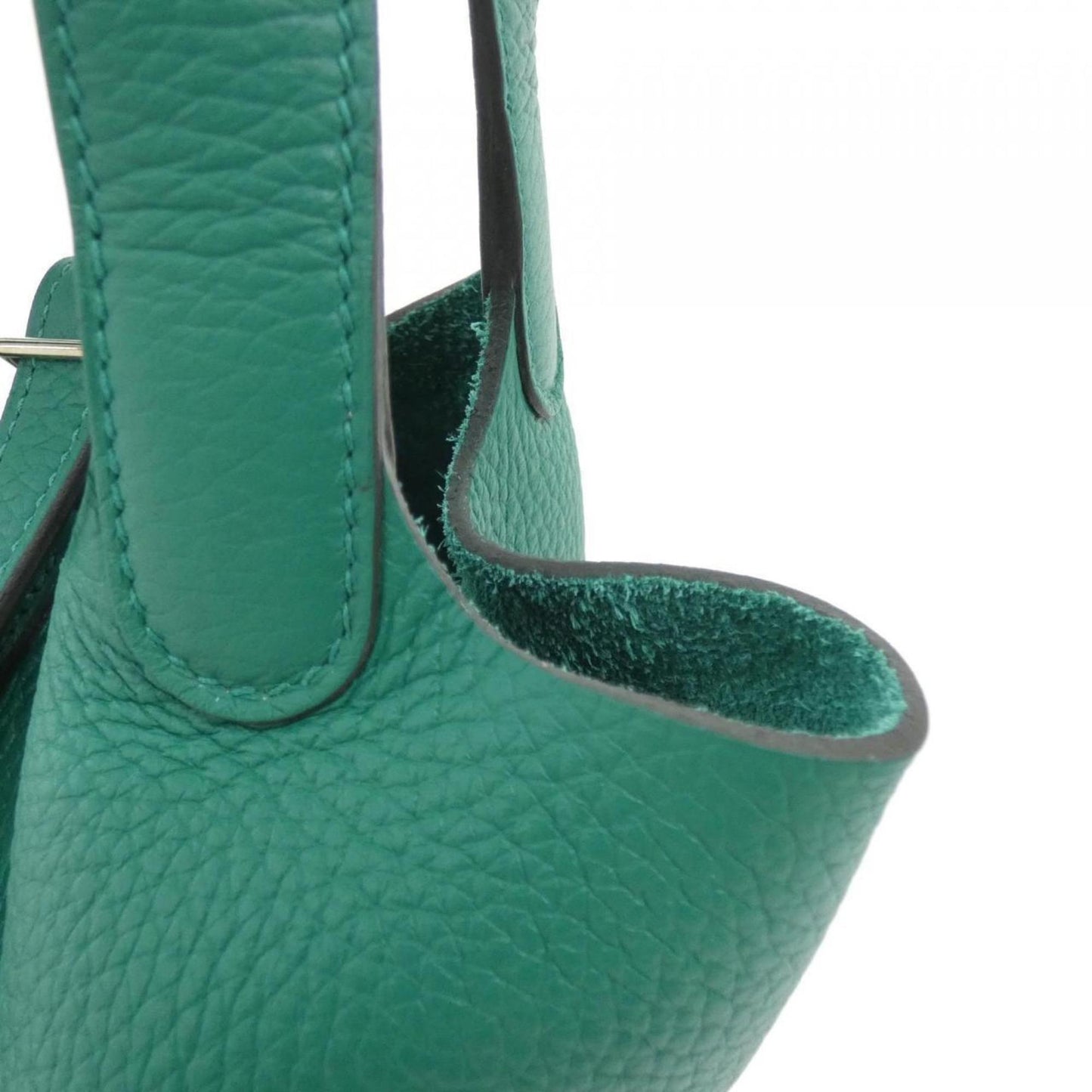Hermes Green Vert Taurillon Clemence Leather Handbag ( )