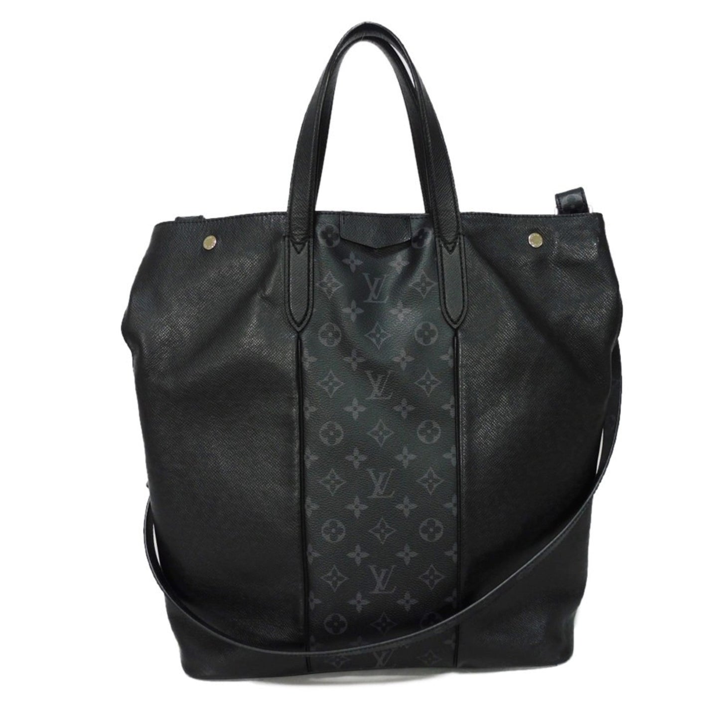 LOUIS VUITTON Tote Bag City LV Logo Flower Shoulder Taigarama Monogram Eclipse Noir Men's