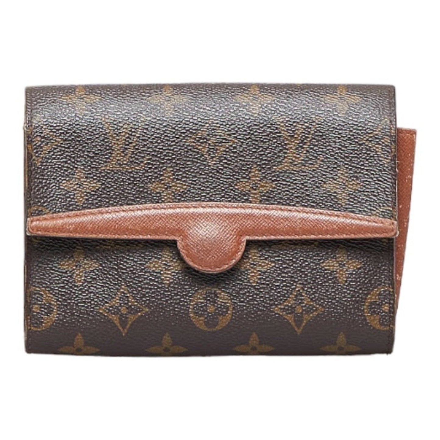 LOUIS VUITTON Monogram Arche Pouch Clutch Bag Brown PVC Leather Ladies