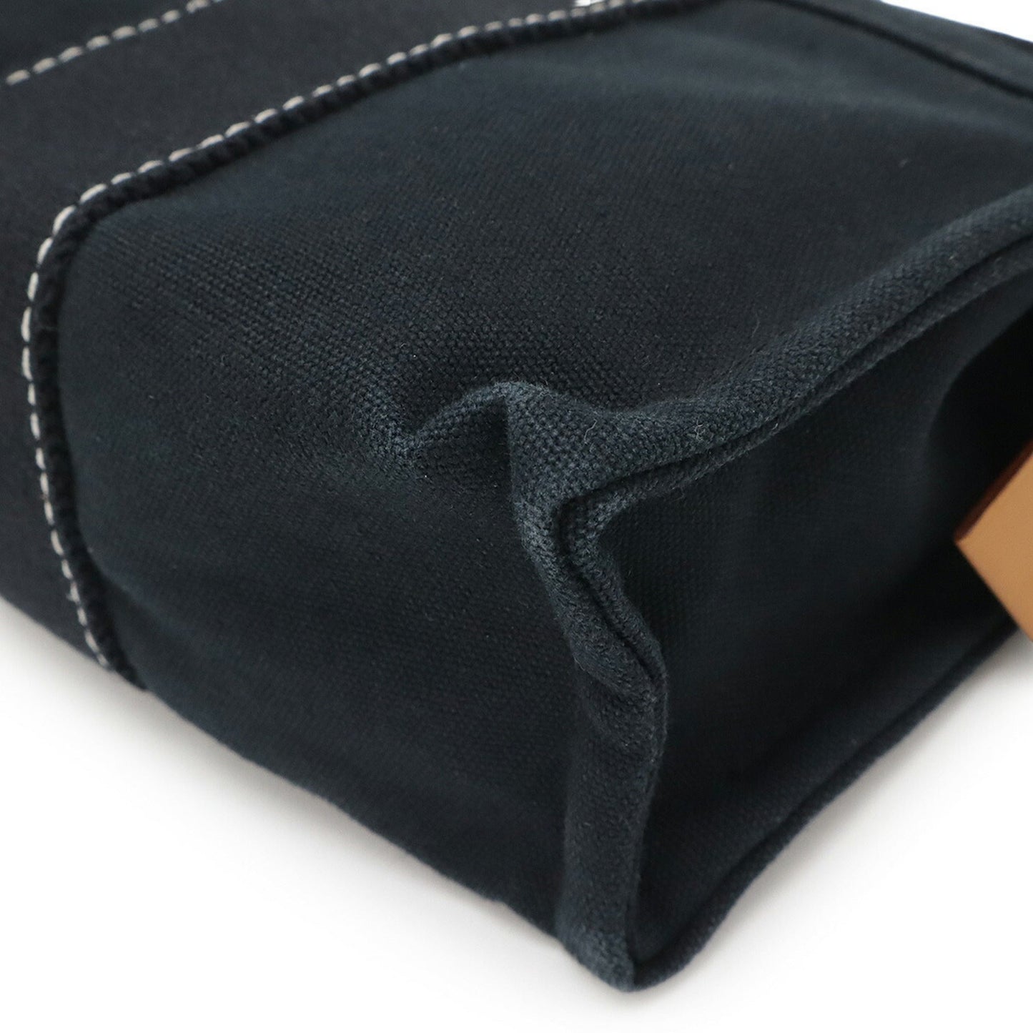 Hermes Deauville Black Canvas Leather Pouch ( )