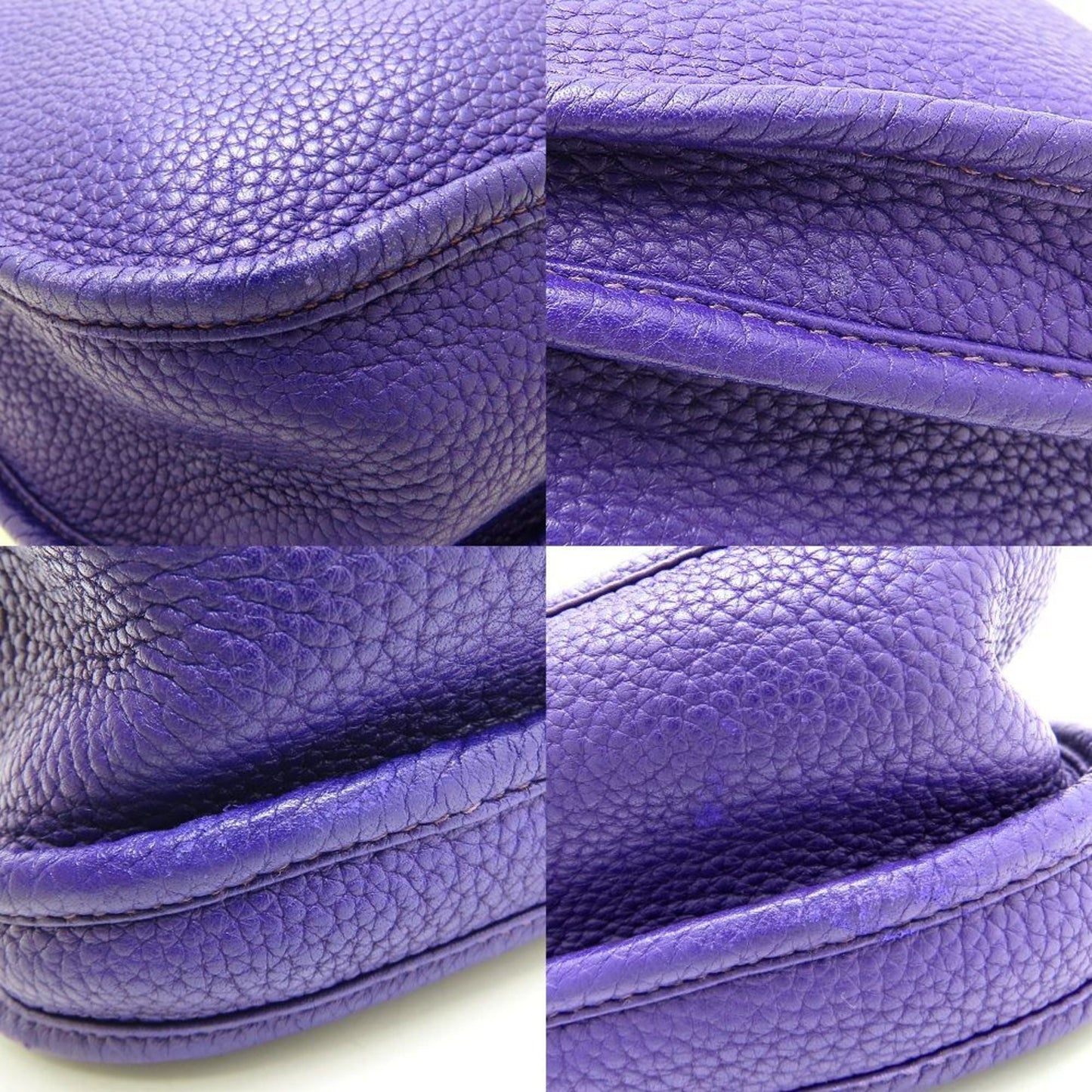 Hermes Evelyne Purple Taurillon Clemence Leather Shoulder Bag ( )
