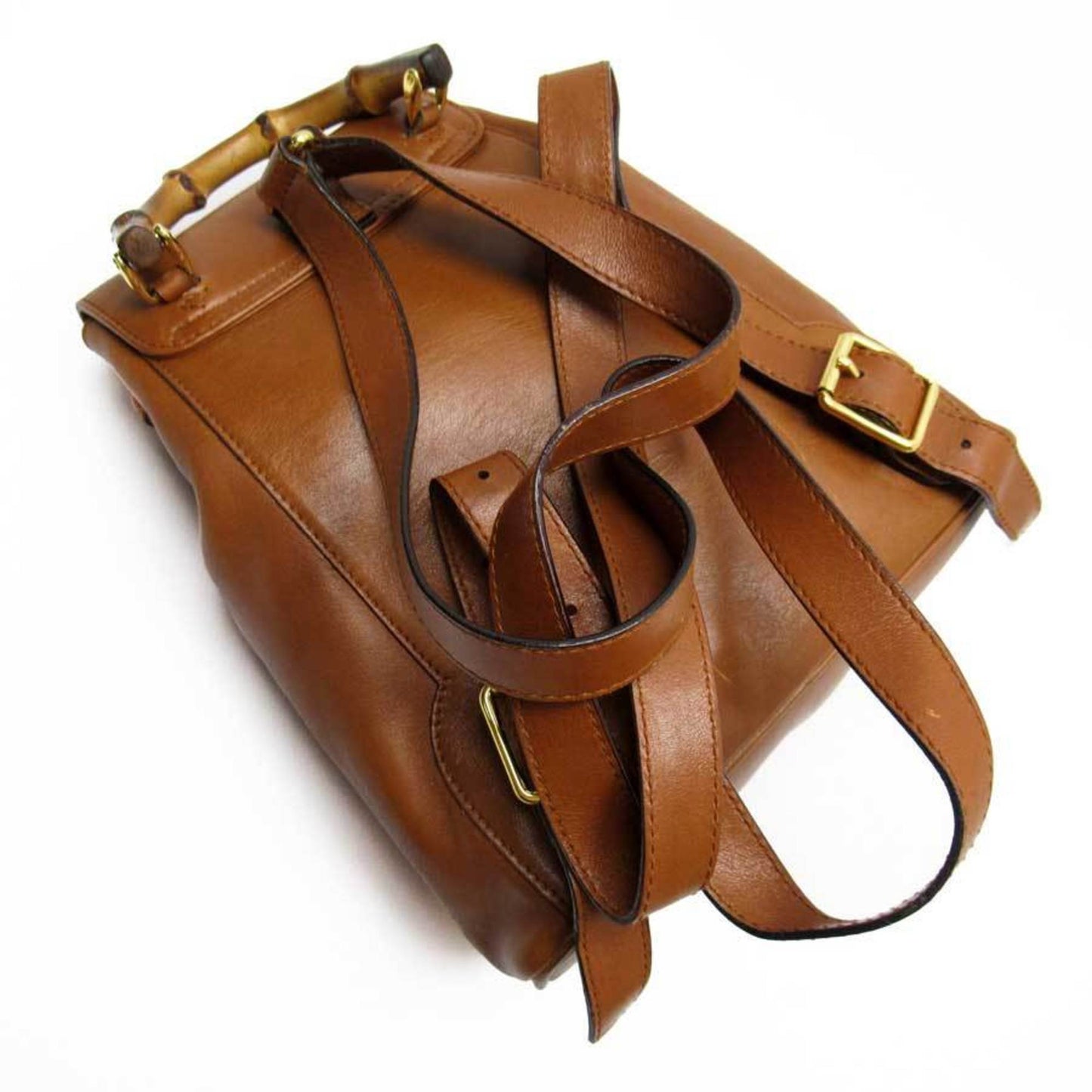 Gucci Bamboo Brown Leather Backpack Style 2