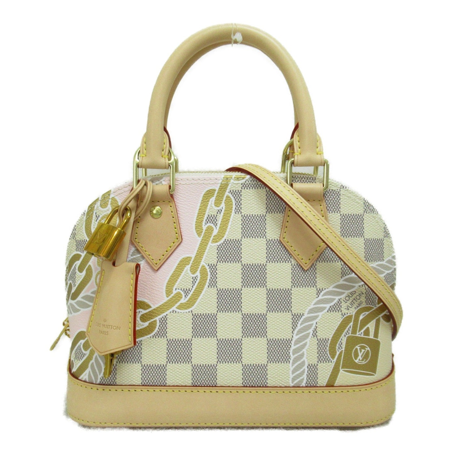 Louis Vuitton Nautical Alma BB Shoulder Bag Beige Damier Azur PVC coated canvas