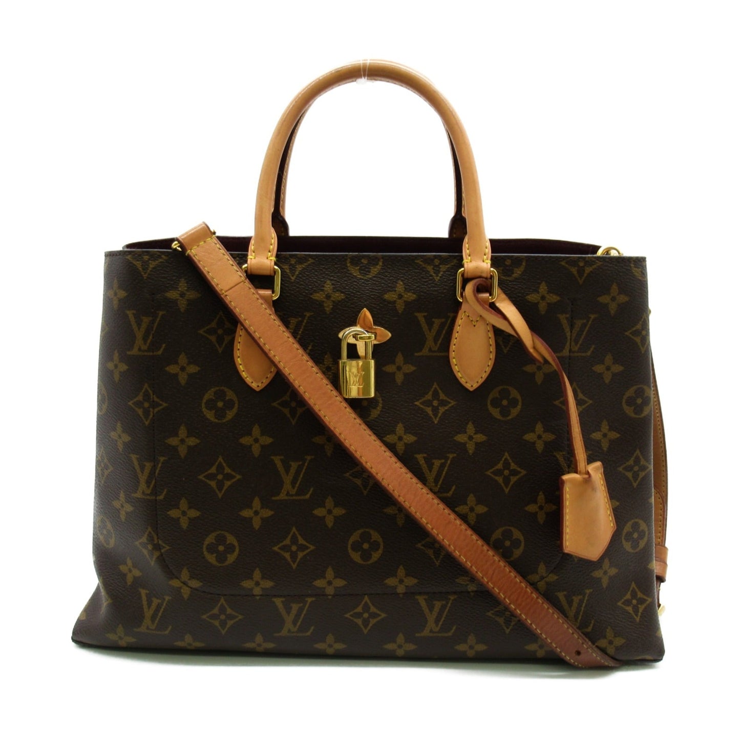 LOUIS VUITTON Flower tote Tote Bag Brown PVC coated canvas