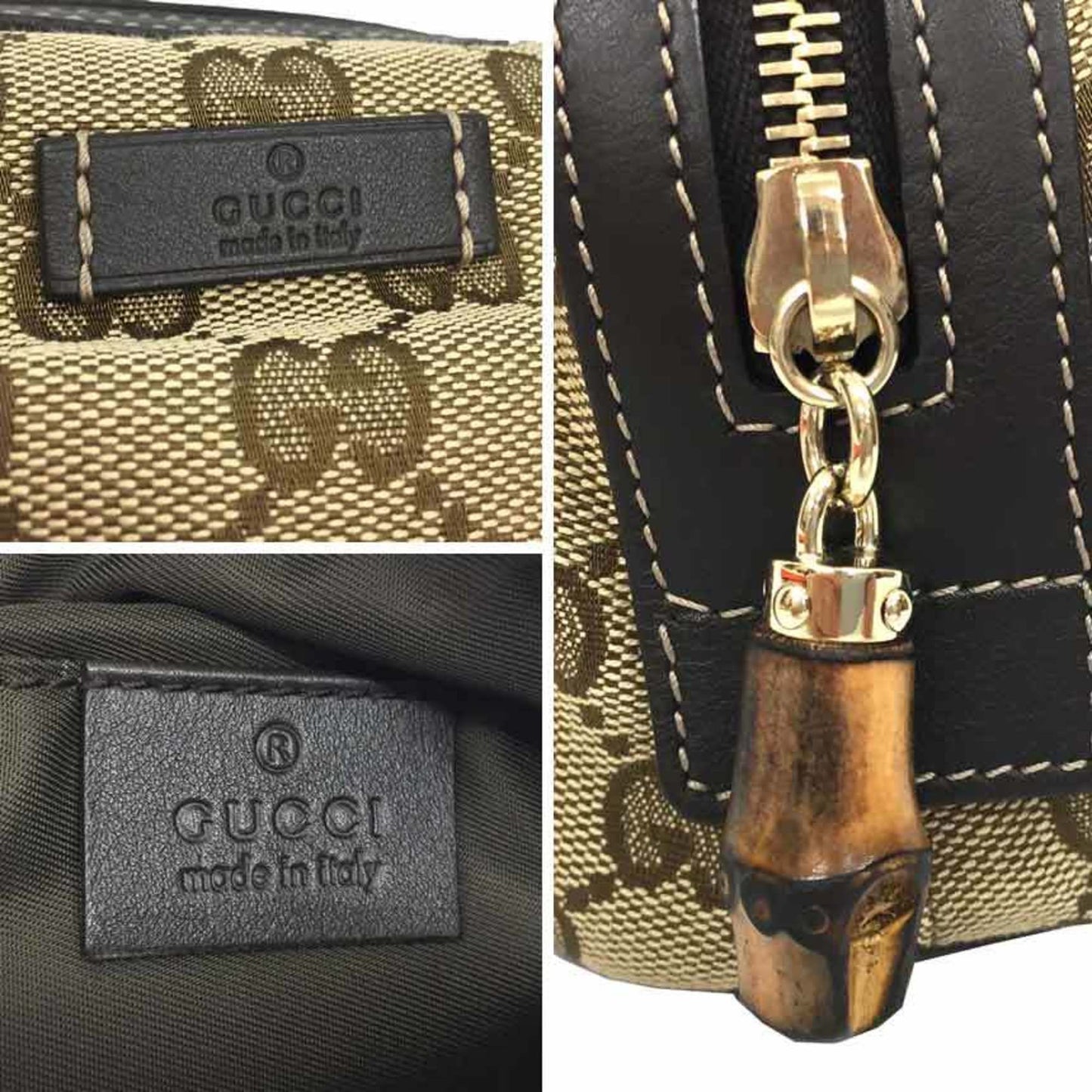 Gucci Lou Leather Canvas Clutch