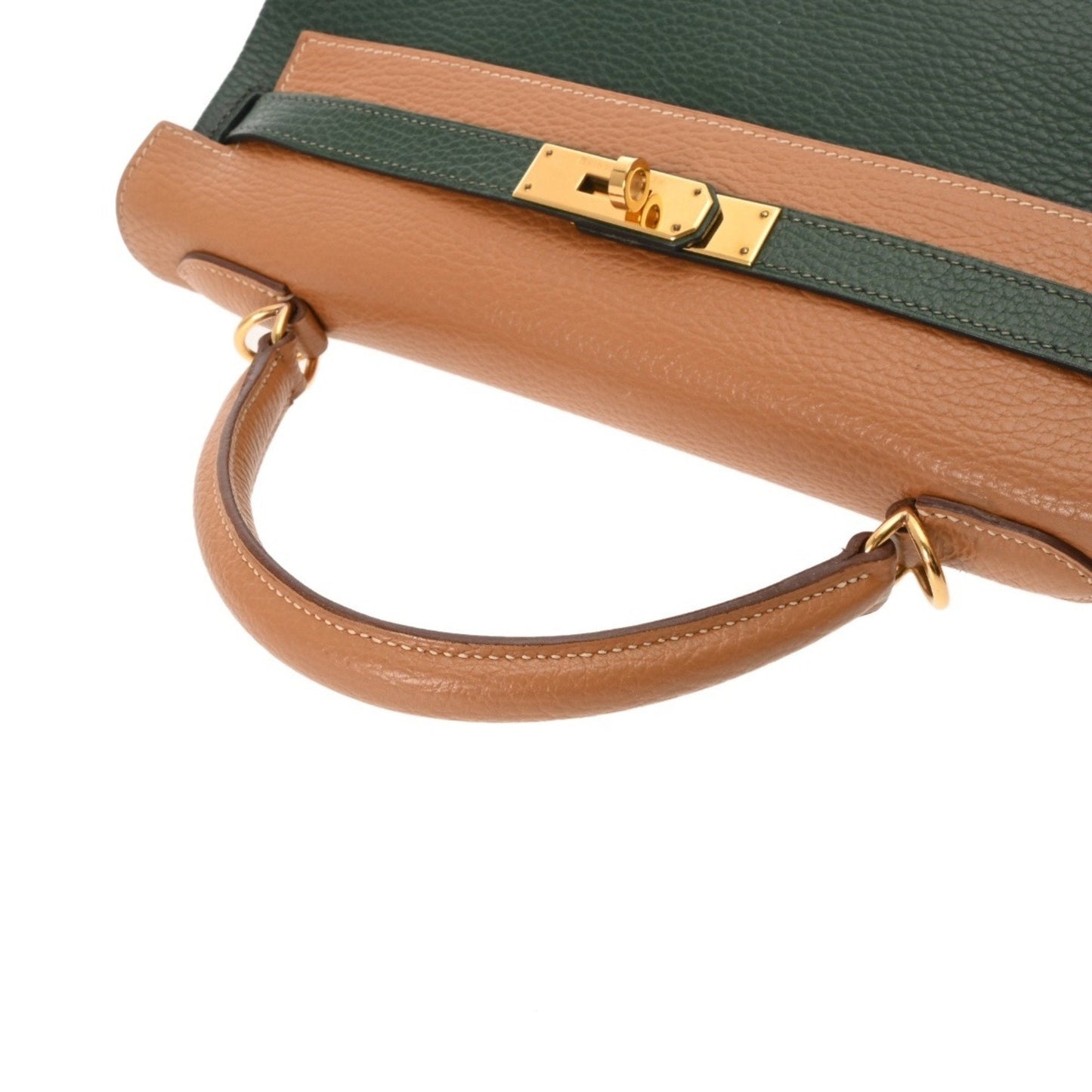 Hermes Green Natural Ardennes Leather Handbag ( )