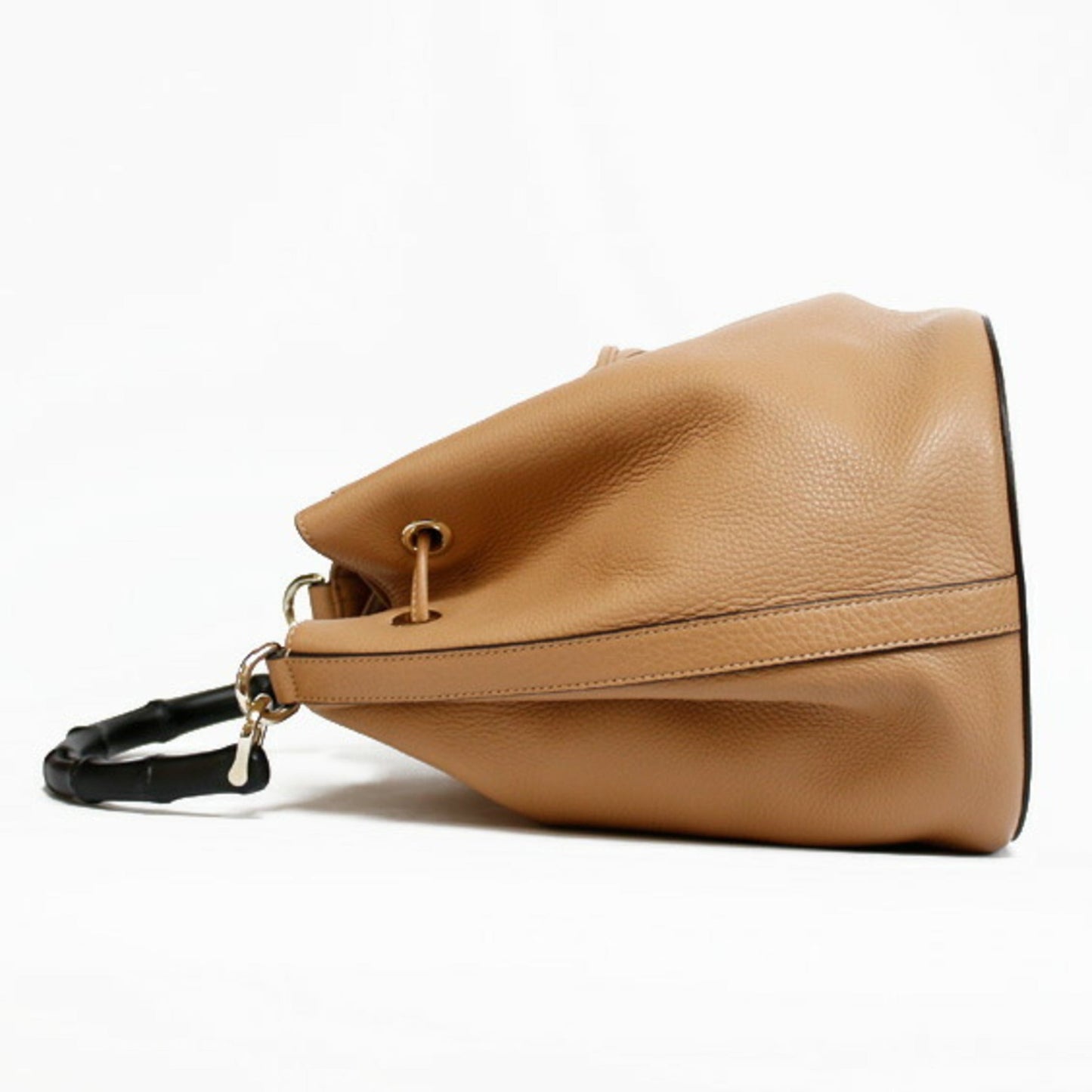 Gucci Bamboo Beige Leather Shoulder Bag