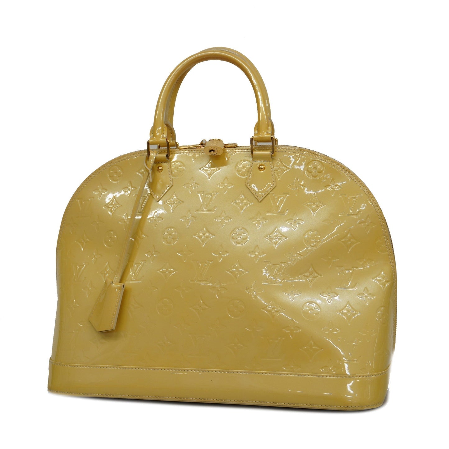 Louis VuittonAuth Monogram Vernis Alma GM Women's Handbag Blanc Corail