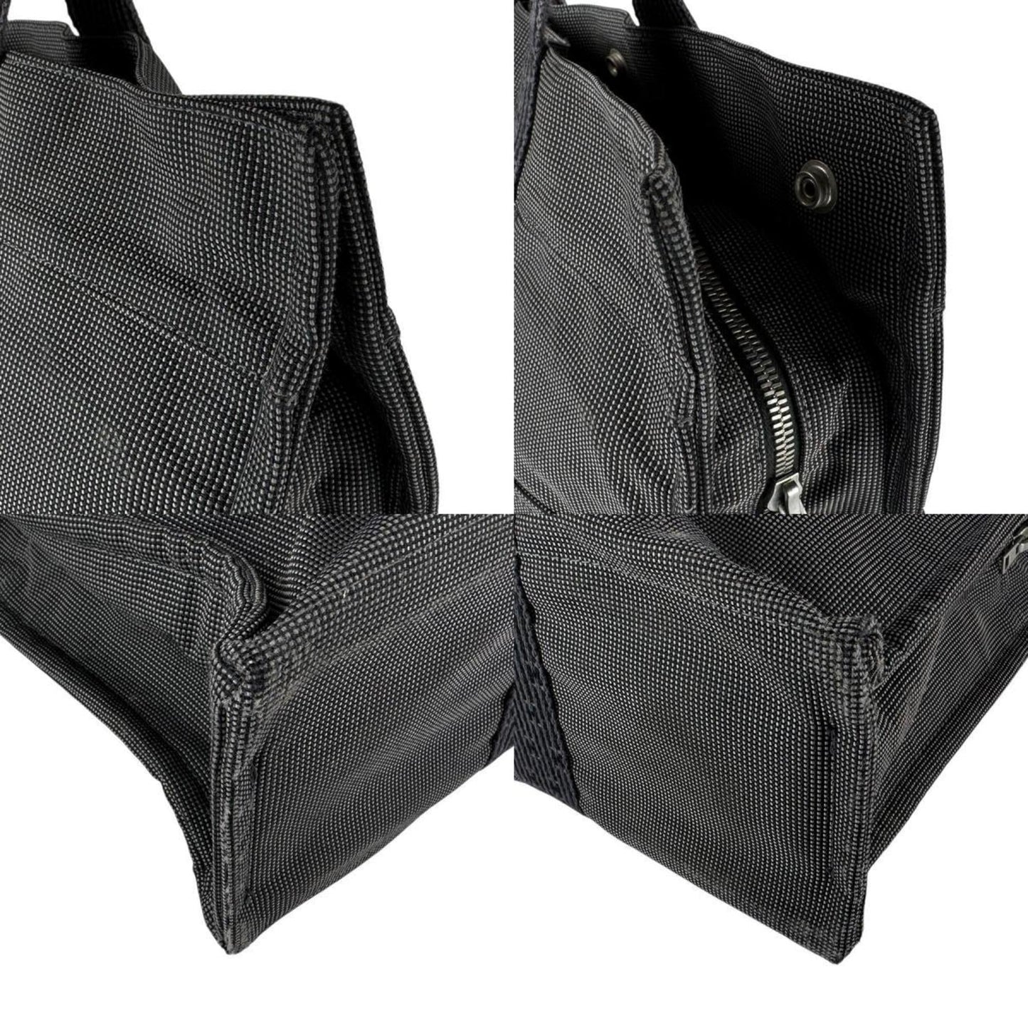 Hermes Gray Nylon Canvas Handbag ( )