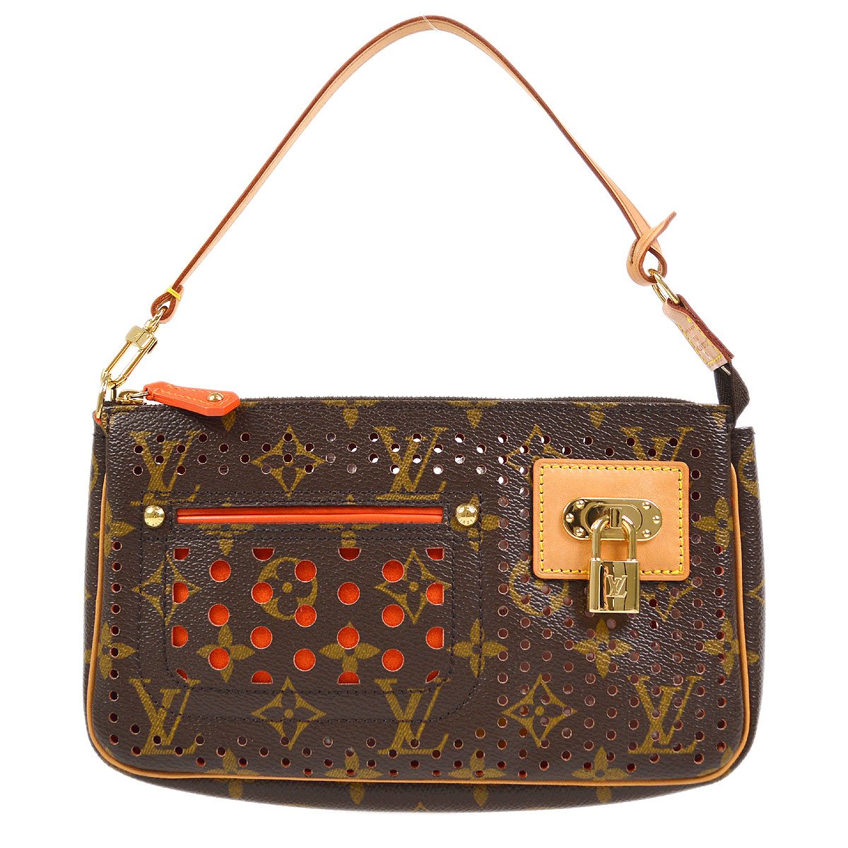 LOUIS VUITTON? 2006 POCHETTE ACCESSOIRES MONOGRAM PERFO ORANGE Clutch