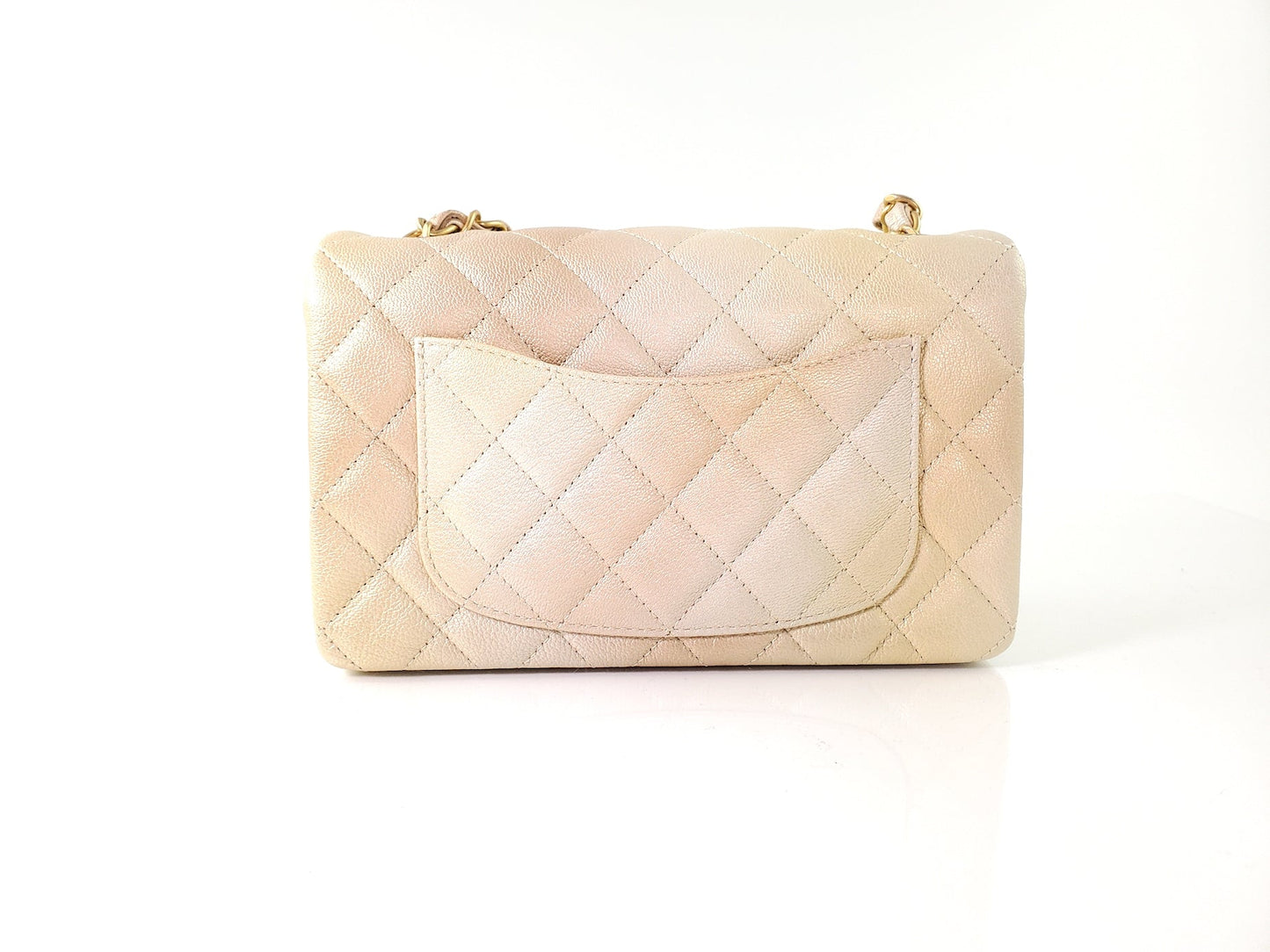 New Chanel Classic 2022 Rectangular Mini Gold Ombre Flap Bag