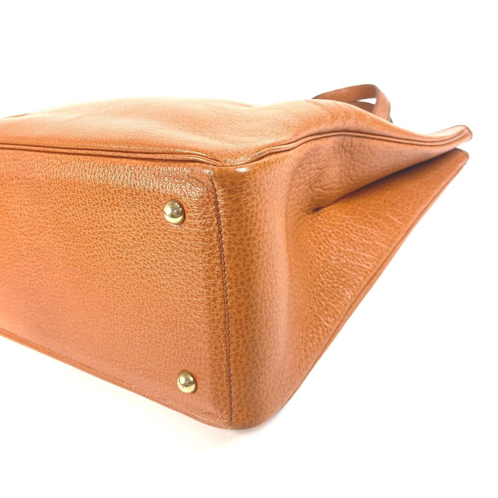 HERMES Tote Bag leather Brown gallop