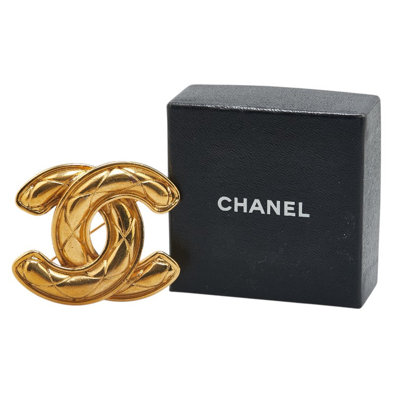 Chanel Gold Plated Coco Mark Matelasse Brooch Classic Flap Tote
