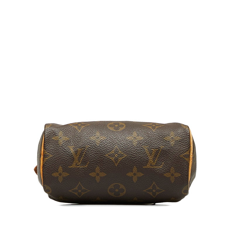 Louis Vuitton Monogram Mini Handbag Brown PVC Leather Louis Vuitton