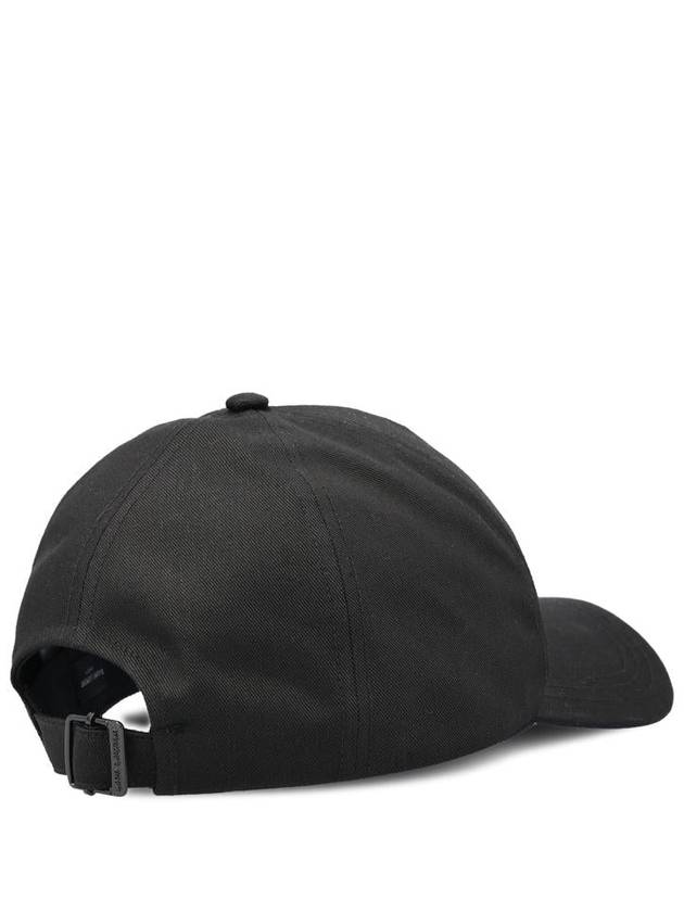 Luxury Saint Laurent Trending 2026 Embroidered Logo Gabardine Weave Cotton Ball Cap Black