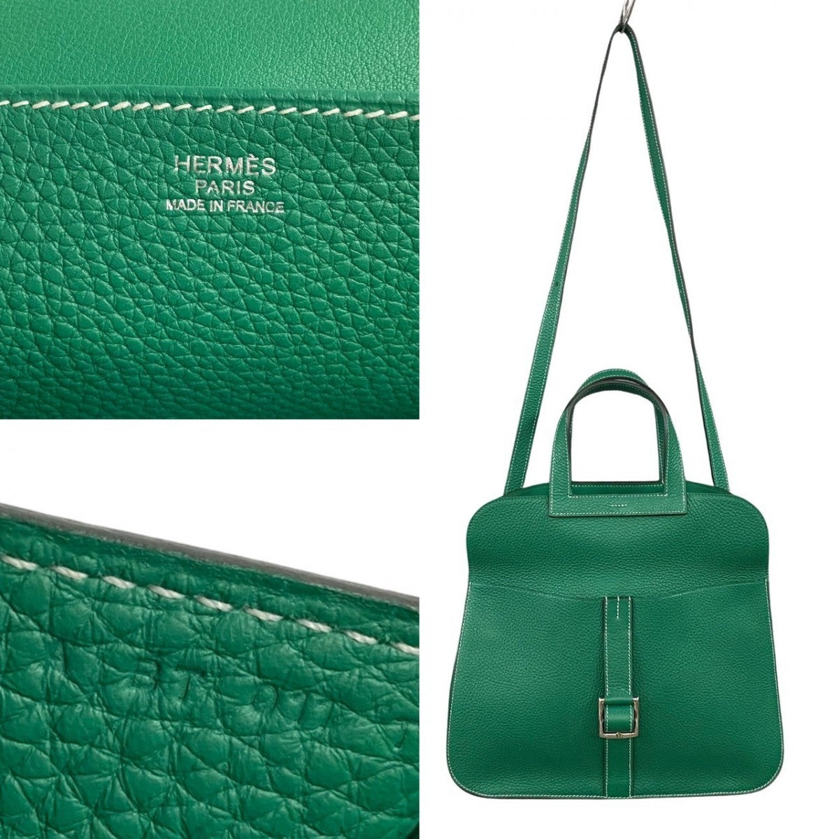 HERMES Shoulder Bag Taurillon Clemence green Arzan 31 Women
