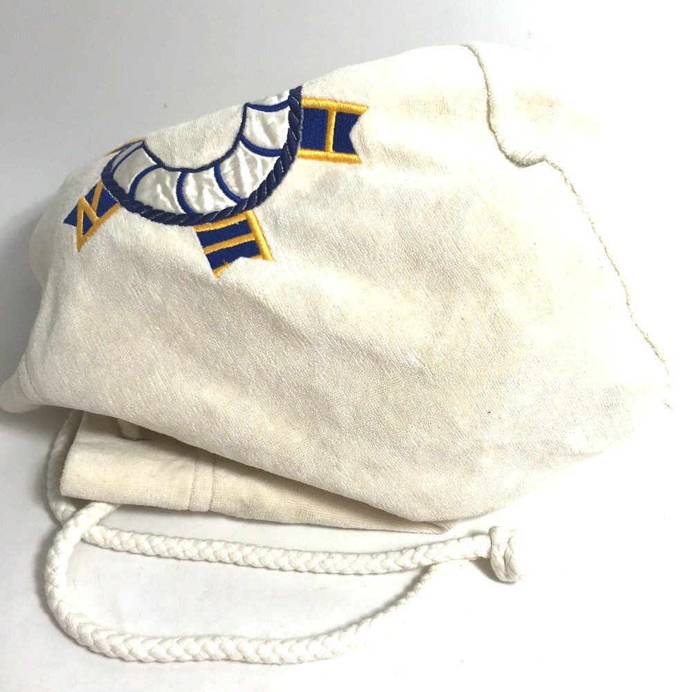 HERMES Shoulder Bag cotton white Marine Pattern purse Women