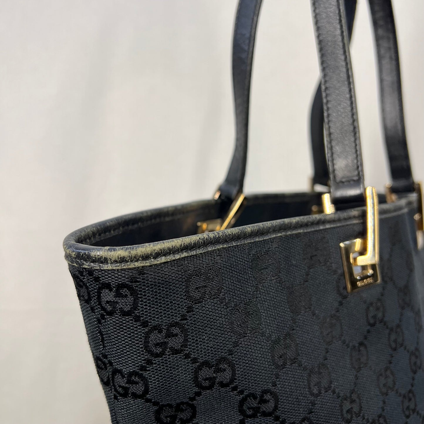 Gucci Leather Canvas Tote