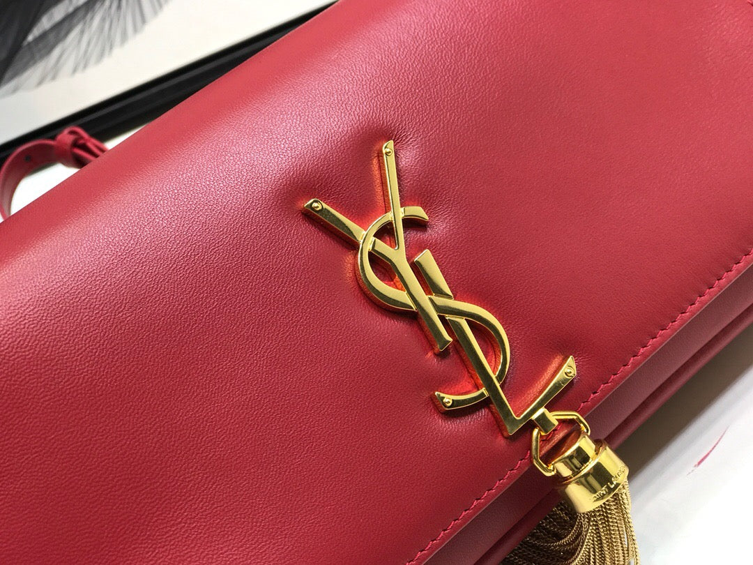 Yves Saint Laurent Kate Tassel Small Shoulder Bag Red.2in/