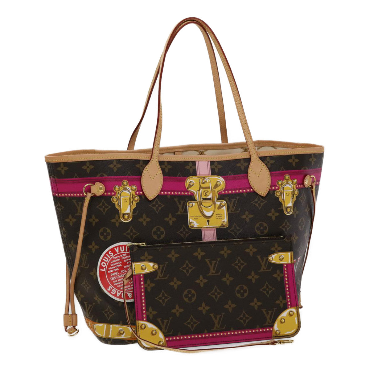 LOUIS VUITTON Monogram Summer Trunk Neverfull MM Tote Bag Auth 30117A