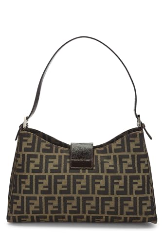 Fendi, Brown Zucca Canvas Shoulder Bag, Brown