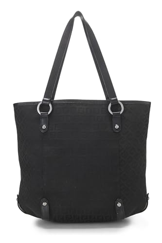 Fendi, Black Zucchino Canvas Tote Small, Black