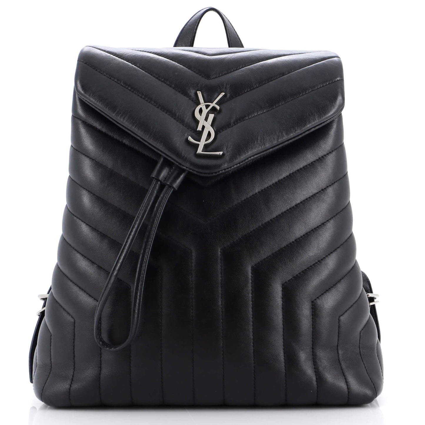 Luxury Saint Laurent Trending 2025 LouLou Backpack Matelasse Chevron Leather Medium