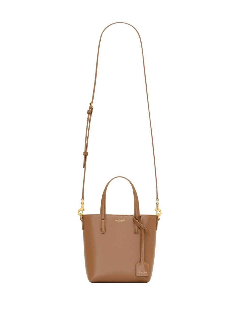 Luxury Saint Laurent Trending 2025 Women's Fox-Coloured Leather Mini Shopping Bag In Box in Brown |