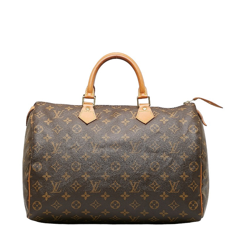 Louis Vuitton Monogram Speed 35 Handbag Brown PVC Leather Louis Vuitton