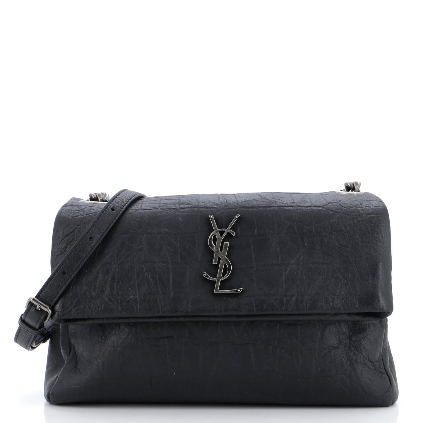Luxury Saint Laurent Trending 2025 West Hollywood Shoulder Bag Crocodile Embossed Leather Medium