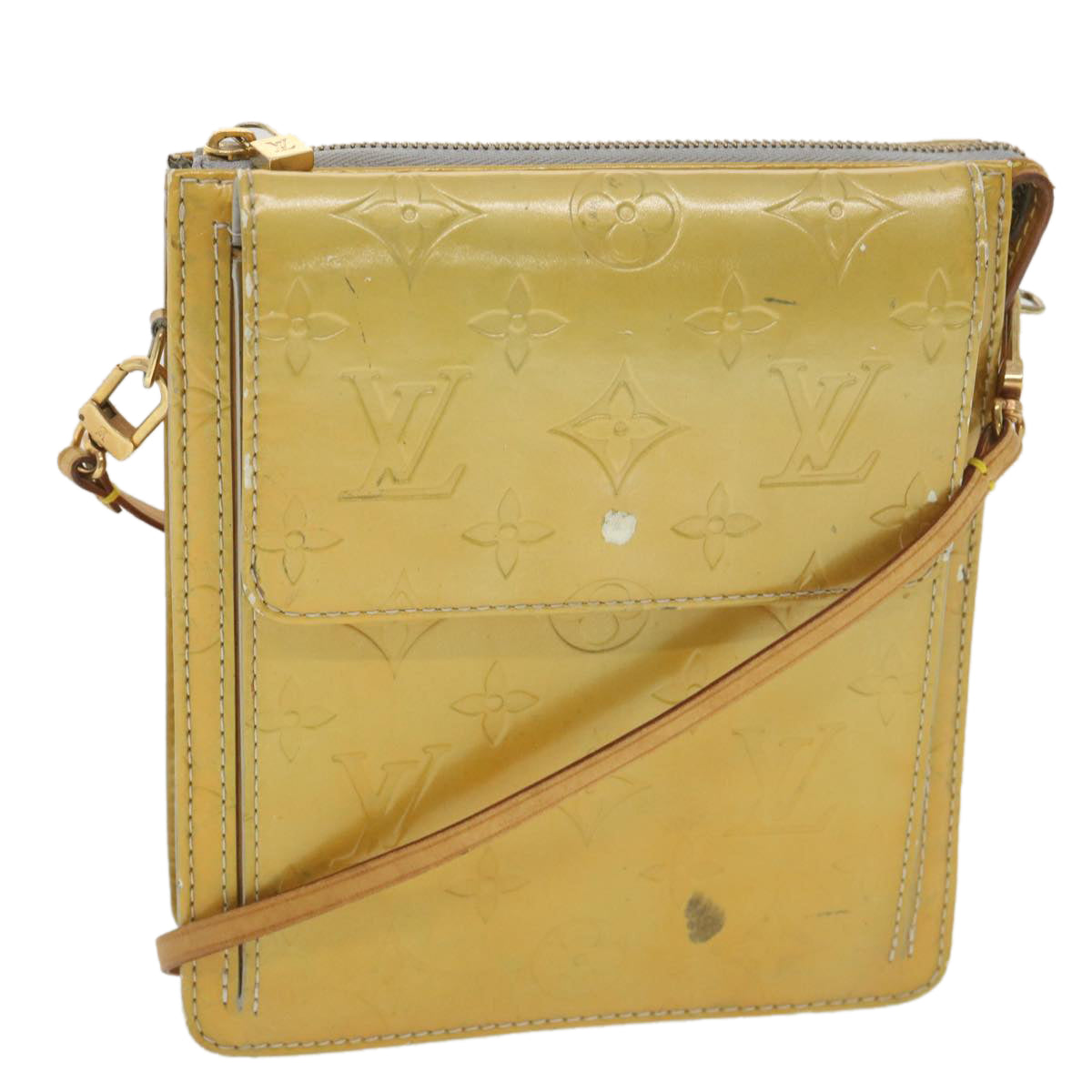LOUIS VUITTON Monogram Vernis Mott Accessory Pouch Gris LV Auth Clutch