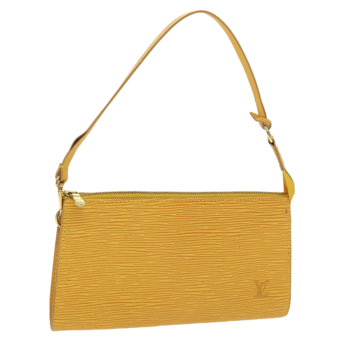 LOUIS VUITTON Epi Pochette Accessoires Pouch Yellow LV Auth Clutch