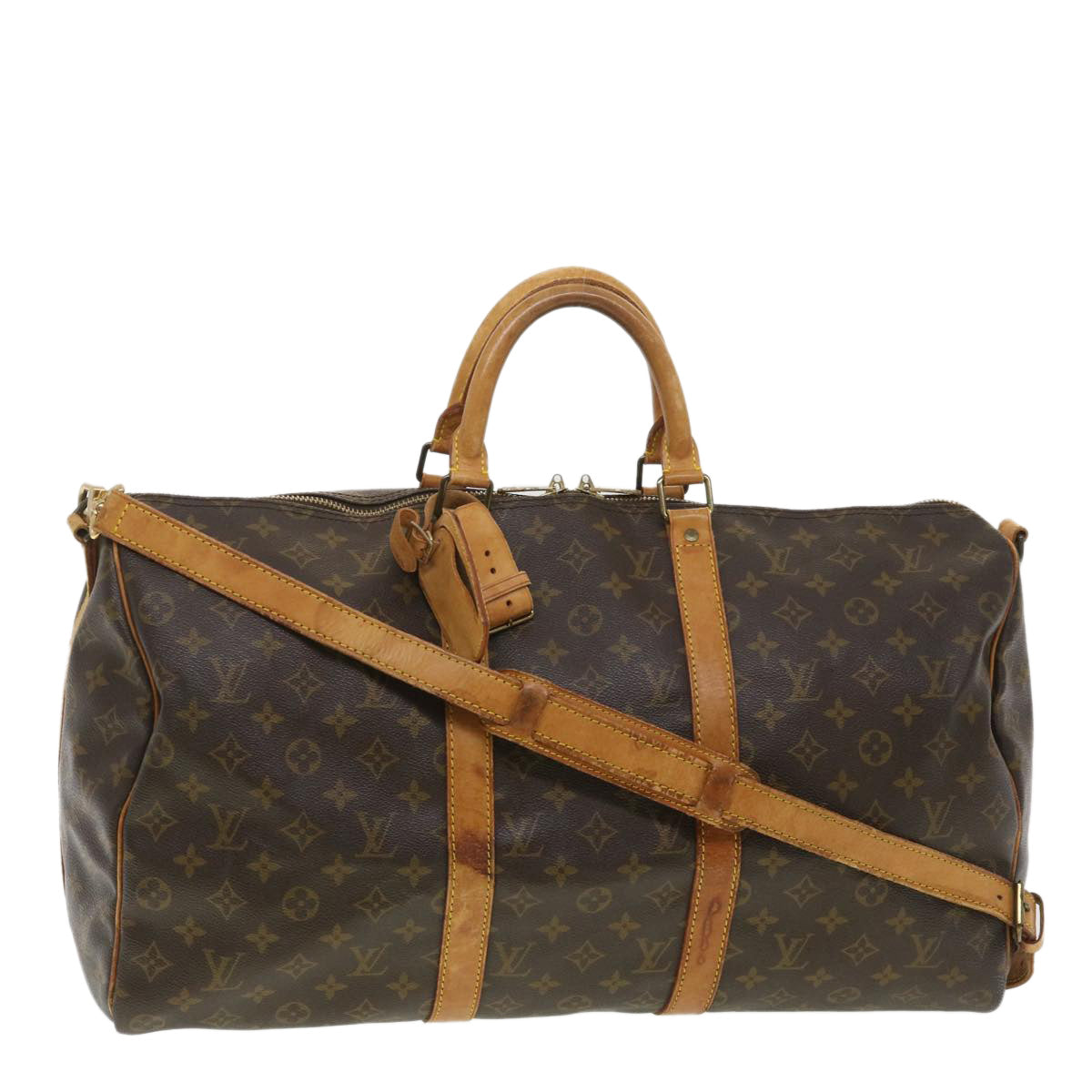 LOUIS VUITTON Monogram Keepall Bandouliere 50 Boston Bag LV Auth
