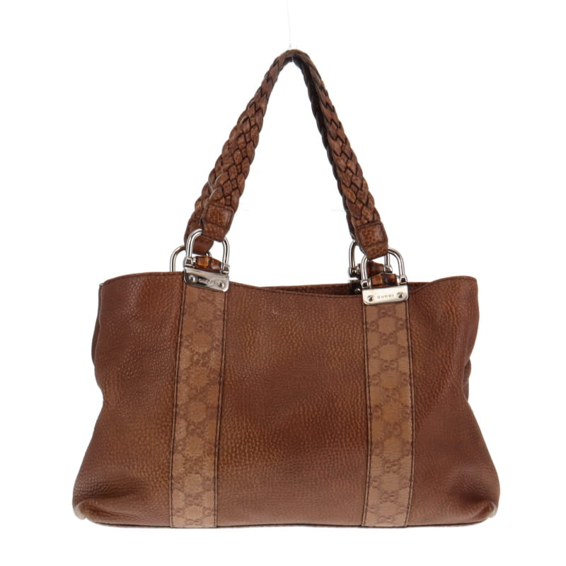 Gucci Bamboo Brown Leather Tote Style 2