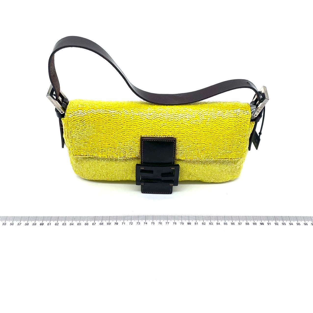 Fendi Baguette Shoulder bag with Glitter Yellow Beads