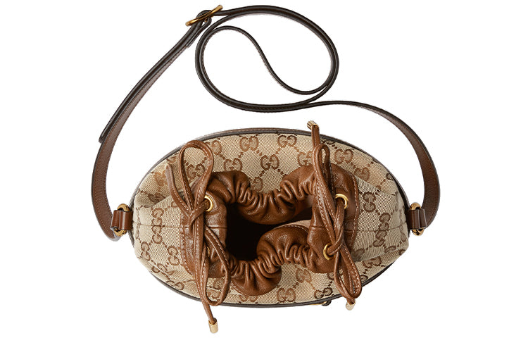 Gucci Leather Canvas Shoulder Bag
