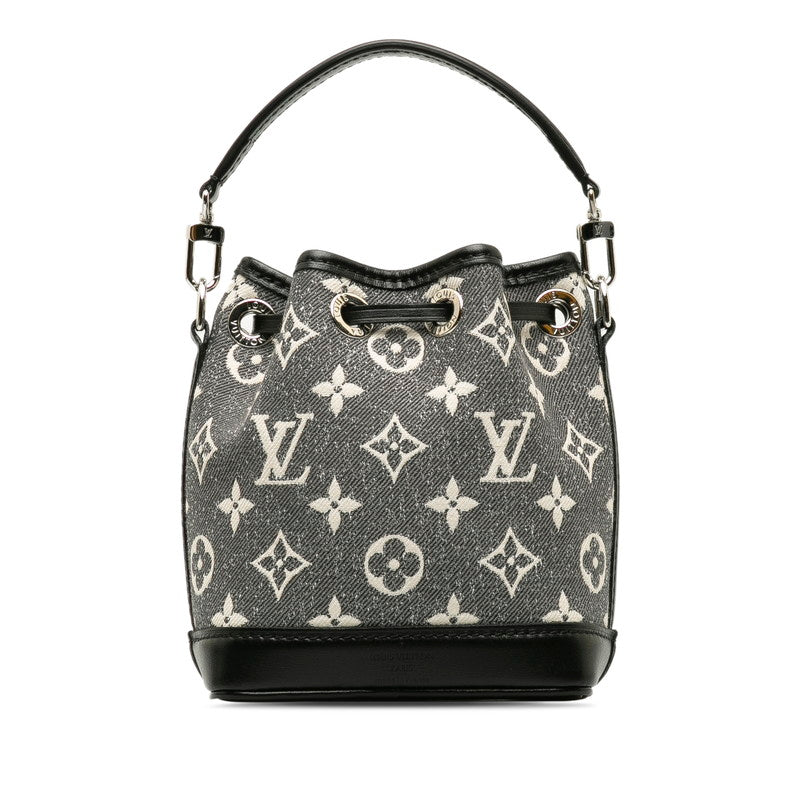 Louis Vuitton Jacquard Monogram Nano Noe Bag Shoulder Bag Grey Black
