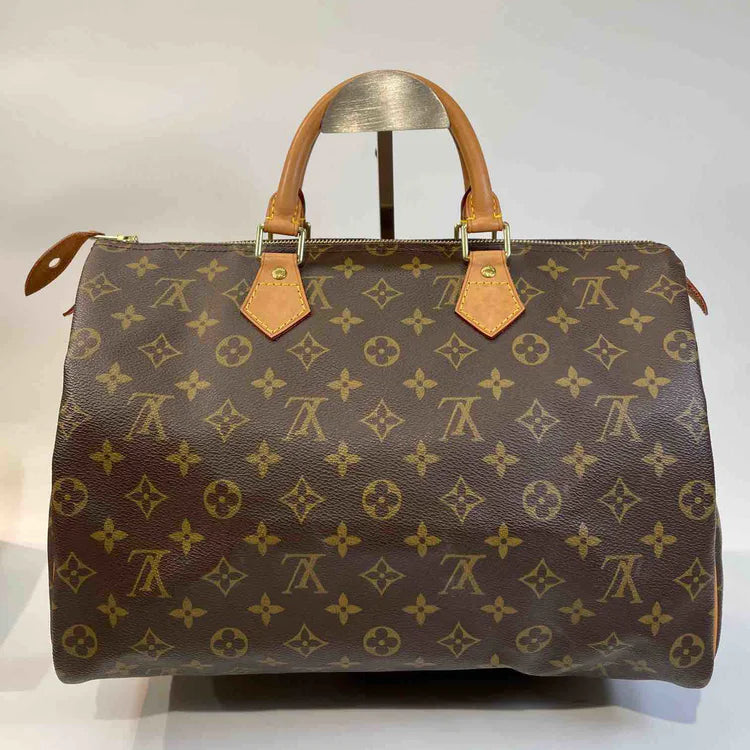 Louis Vuitton Monogram Handbag, Brown, Coated Canvas