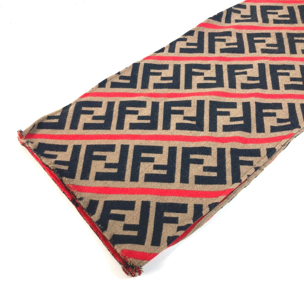 FENDI Scarf wool Brown Zucca logo Women